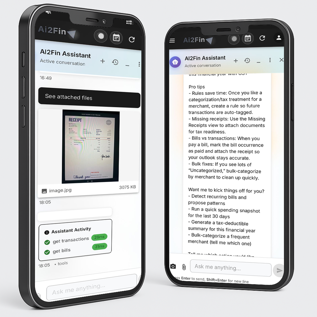 AI2Fin mobile assistant preview